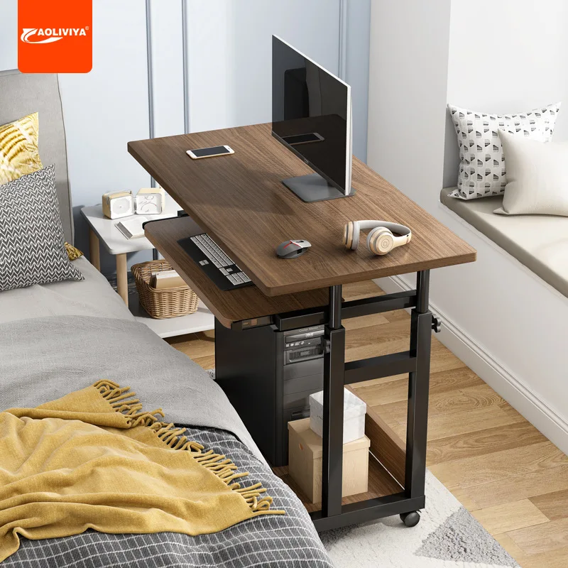 

Aoliviya Bedside Table Movable Simple Small Table Bedroom Home Student Desk Simple Lifting Dormitory Lazy Computer Desk