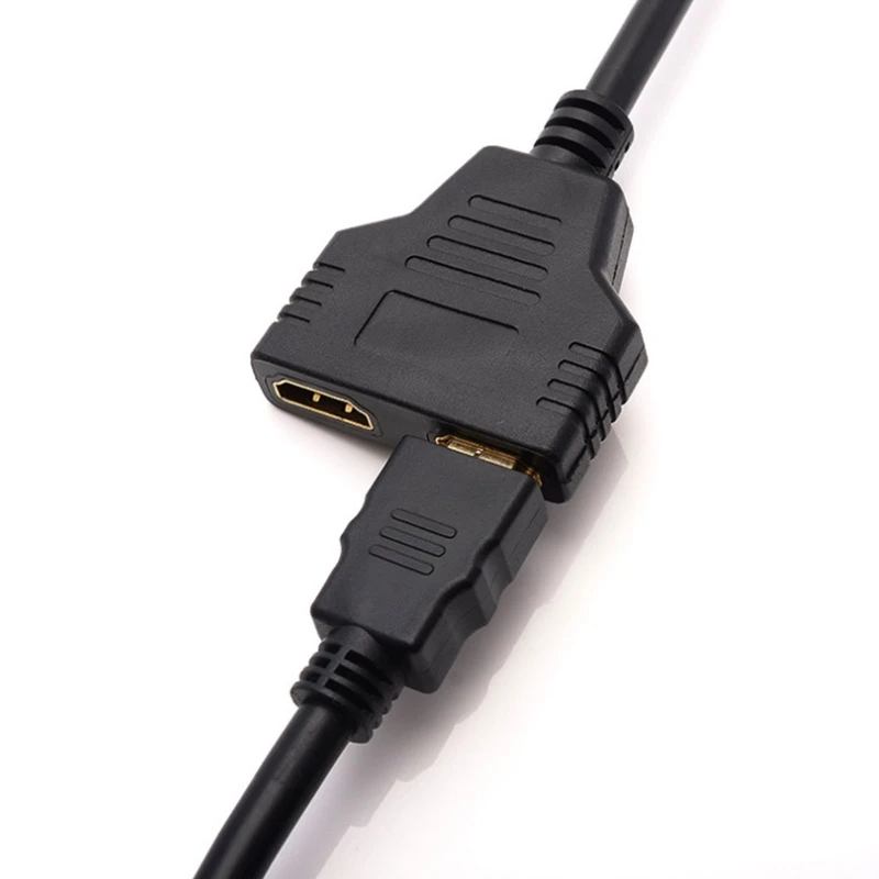 HDMI-compatible Splitter Adapter 1 In 2 Out HDMI- Male to Dual Female 1 to 2 Way Converter for HDMI-compatible LED TV