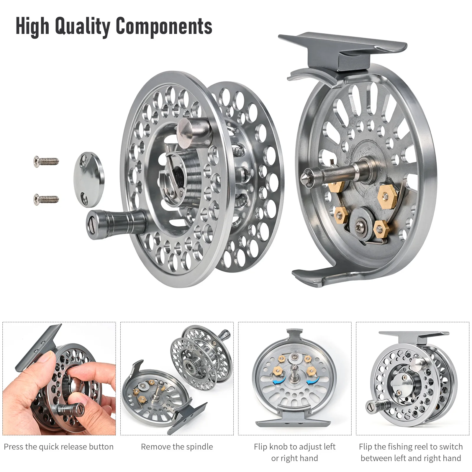ART Aluminum Alloy CNC High Lightweight Fly Fishing Reel 65/75/85/95 Specifications