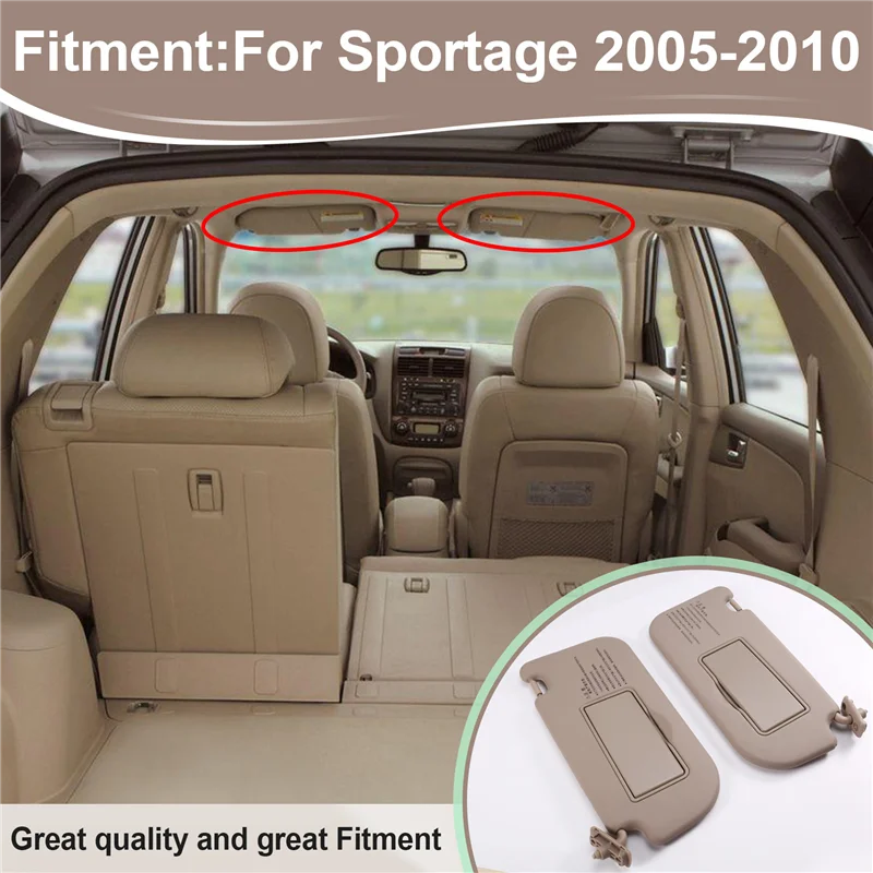AB56-درع حاجب الشمس الداخلي للسيارة لكيا سبورتاج 2005-2010-أرقام أجزاء ظلة الشمس 85201-03000EZ 85202-03000EZ #2