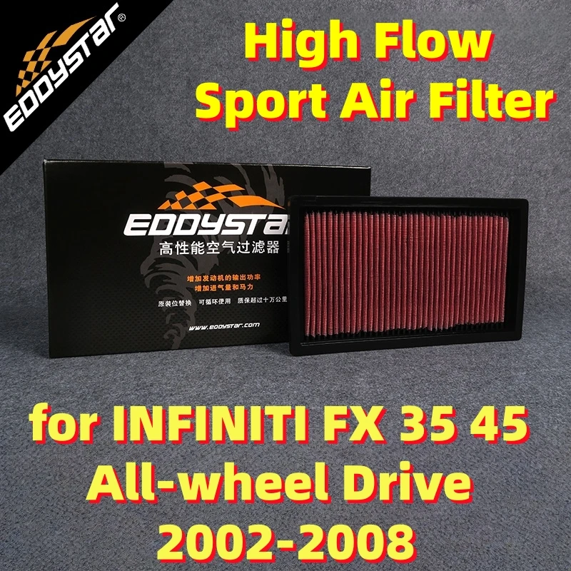 

Спортивный воздушный фильтр с высоким расходом для INFINITI FX 35 45, полный привод 2002-2008, моющиеся гоночные впускные фильтры