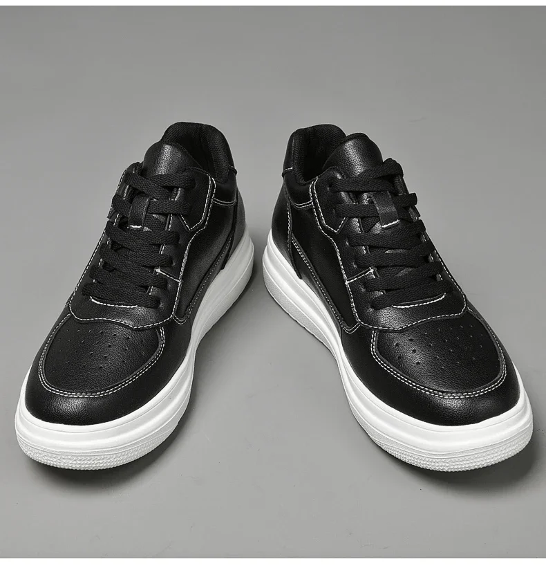 Lift Turnschuhe Mann Aufzug Schuhe Höhe Erhöhen Einlegesohle 8 cm Weiß Schwarz Größere Schuhe Männer Freizeit Mode Sport Plus größe 36-44 – Detail 31