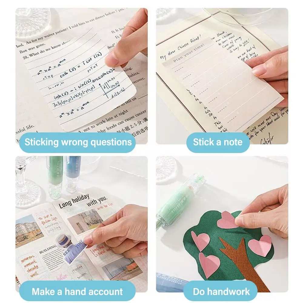 360 Degree Rotation Tip Pen Shape Double Sided Adhesive Replaceable Core Press Roller Glue Tap Scrapbooking Student Stationery