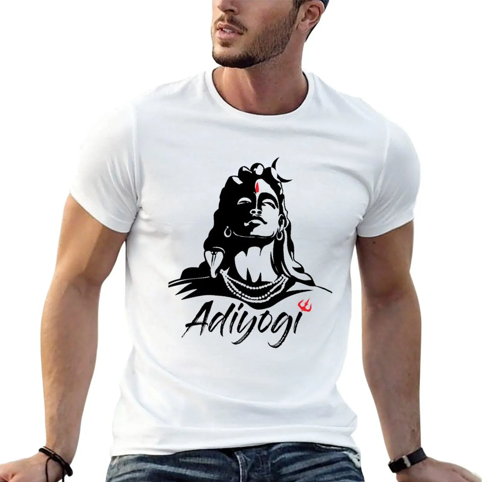 

Adiyogi or Adhi Yogi Shiva Mahadev Aum Hindu Tshirt T-Shirt tops blacks Tee shirt oversized mens workout shirts