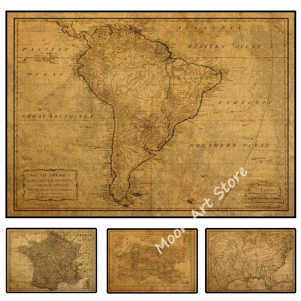 Póster de mapa de país Vintage, pintura de lienzo impresa, arte de pared, imagen para sala de estar, decoración de dormitorio, regalo, Italia, Reino Unido, Australia