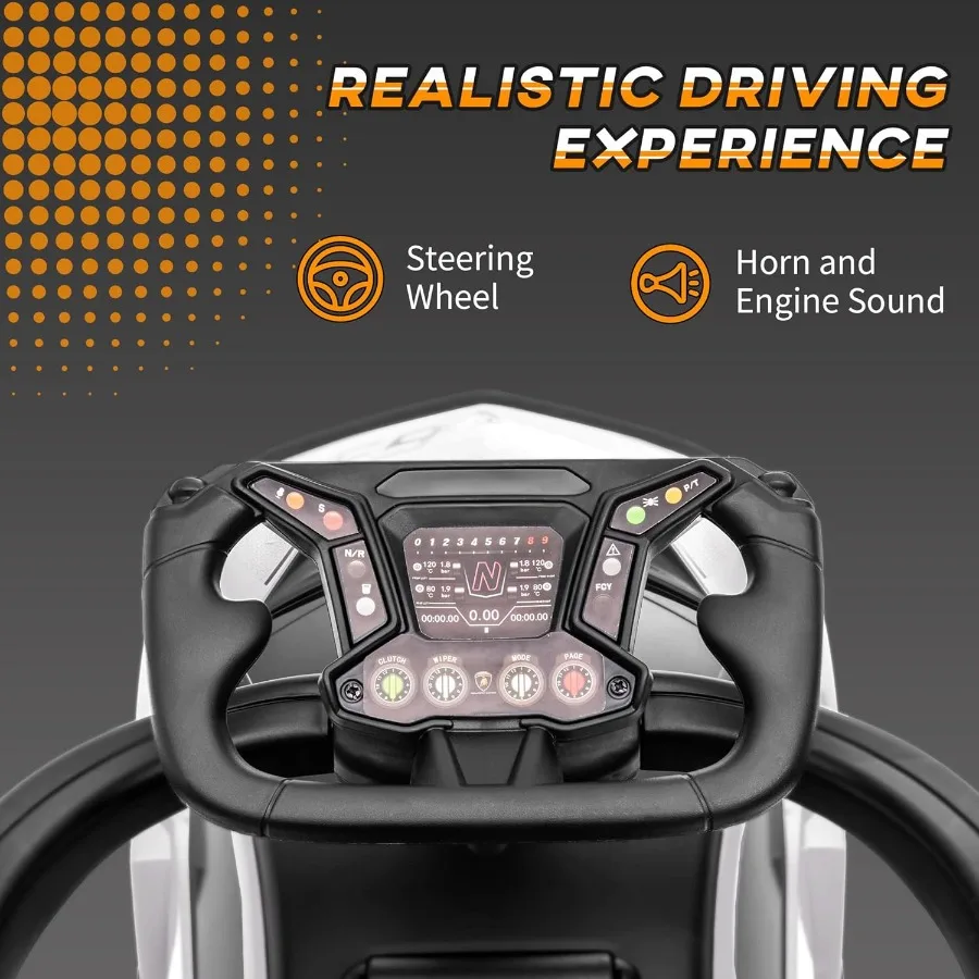 Samochodzik 2w1 dla maluchów 1-3 lat, licencjonowany Lamborghini, wózek do jeżdżenia, autko do pchania z miejscem do przechowywania pod siedzeniem, klakson Eng