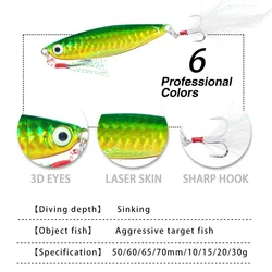 Vib Señuelo con plumas y placa de hierro para pesca en el mar