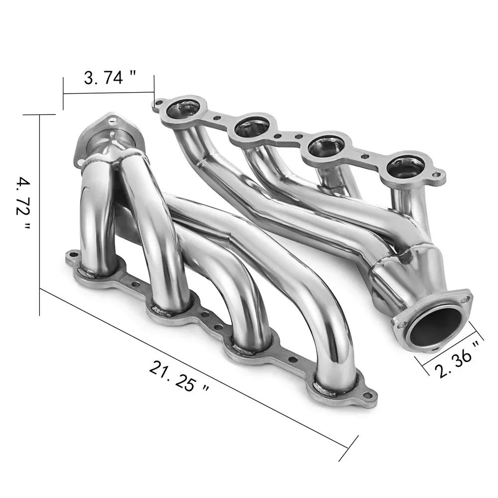 Edelstahl-Shorty-Header für Chevy LS1 LS2 LS3 LS6 LS7 Chevelle Camaro für Chevrolet LS-Motoren