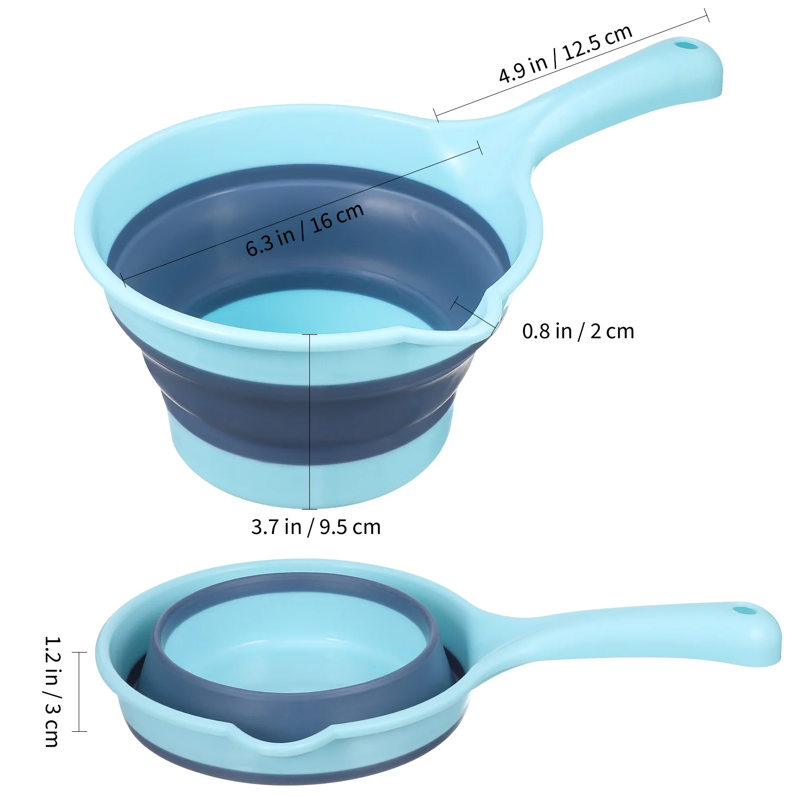 2 Pcs Tubs Folding Water Scoop Ladle Spoon Big Bottle Long Handle Plastic Foldable Ladles Fitness
