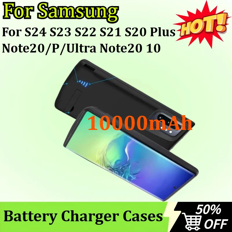 

10000mAh Battery Charger Case For Samsung Galaxy S24 S23 S22 S21 S20 Plus Note20/P/Ultra Note20 10 Charging Case Power Bank