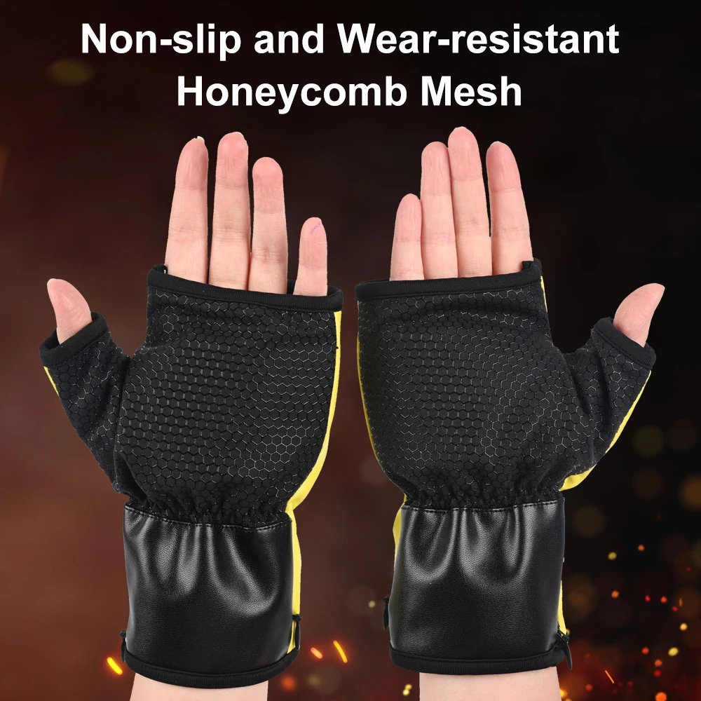 USB rechargeable heating gloves with adjustable temperature in three levels, suitable for office/outdoor portable use