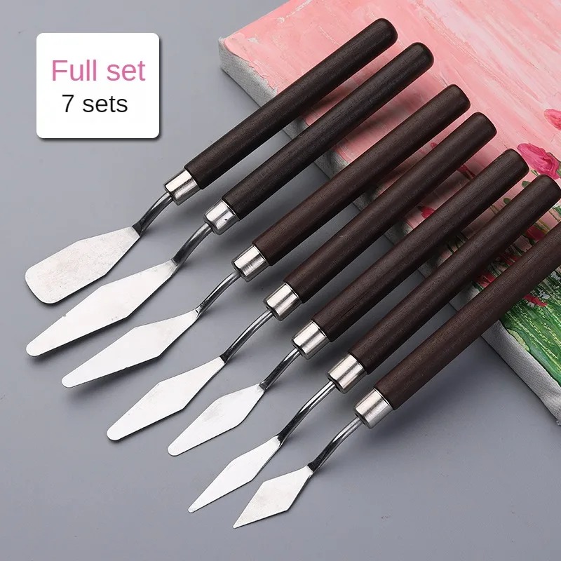 Espátula de acero inoxidable para pintura al óleo, pala para hornear, herramientas de cocina, raspador de mezcla de crema Fondant