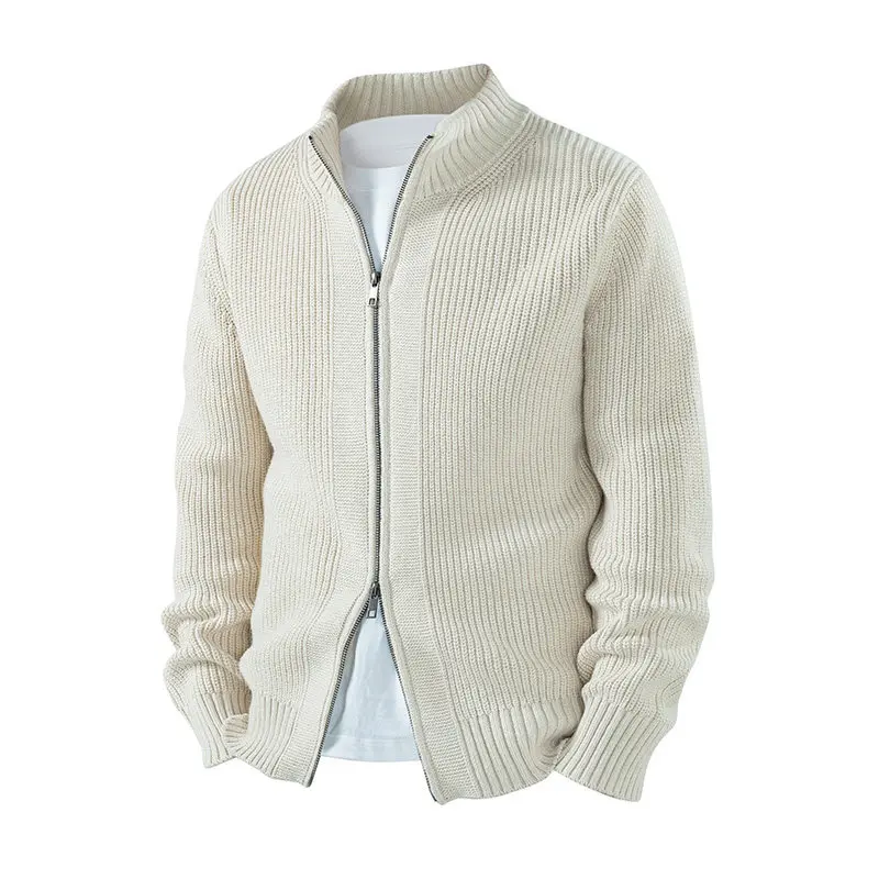 

Новый мужской вязаный кардиган на молнии 2025 года: модный, универсальный, с длинным рукавом, теплый, для молодежи