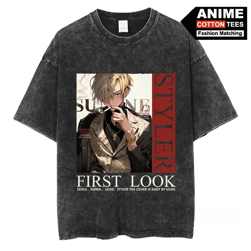Real Man Sanji T Shirt Anime ONE PIECE T-shirt grafica Y2k Harajuku Moda Unisex Streetwear Cotone
