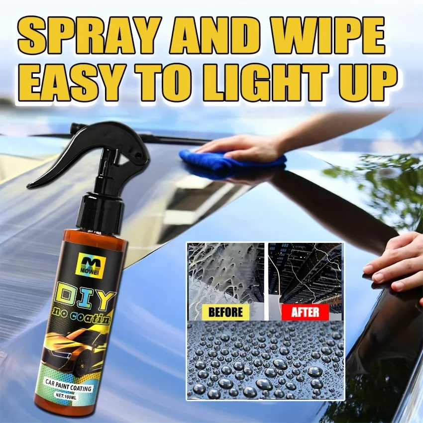 Automotive Coating Spray - Quick Effect Wax Polishing, Scratch Repair and Oil Film Lotion Glass Cleaner, Quick Coating