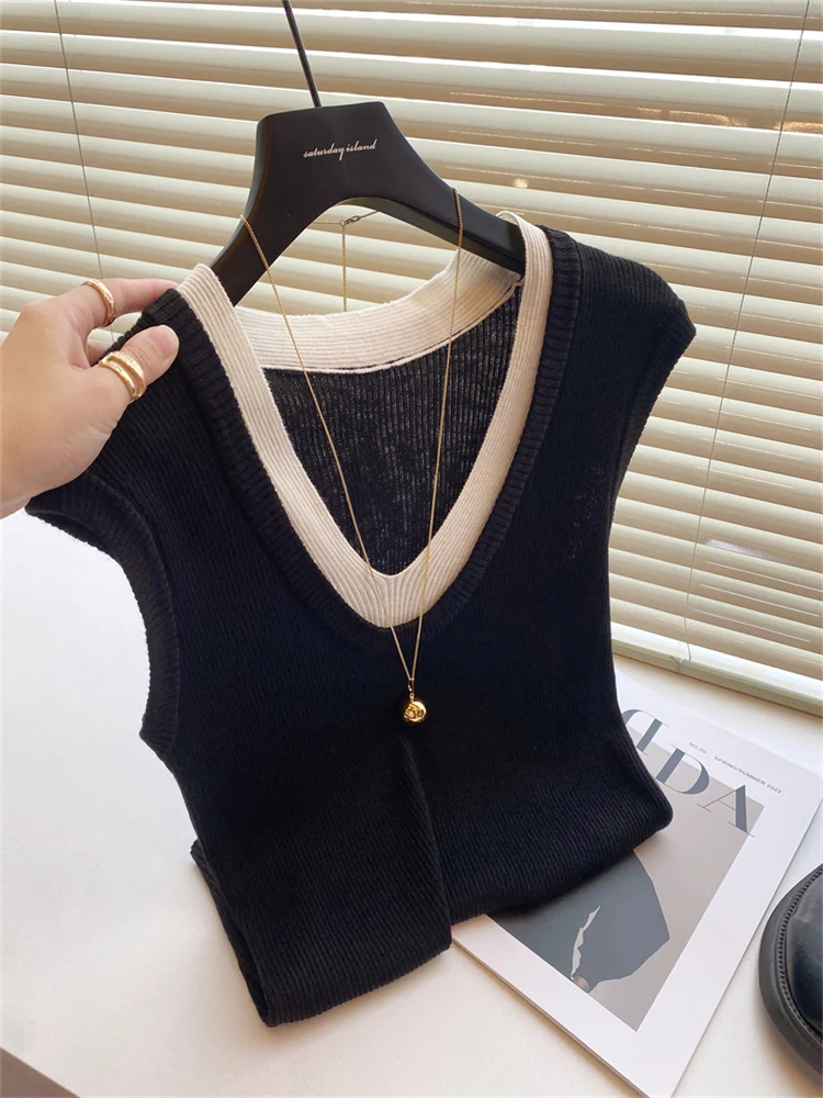 

Ele Bla Svel круглый вязаный топ Ne, женский облегающий зимний новый Sle Faion Commute Sle Color U-Ne T-...