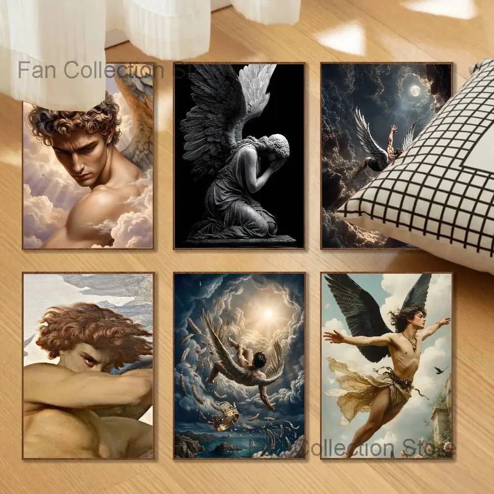 The Fallen Painting Angel Poster Multi-Purpose Wall Art for Living Room Bedroom Office Hallway Bar Home Decor Gift