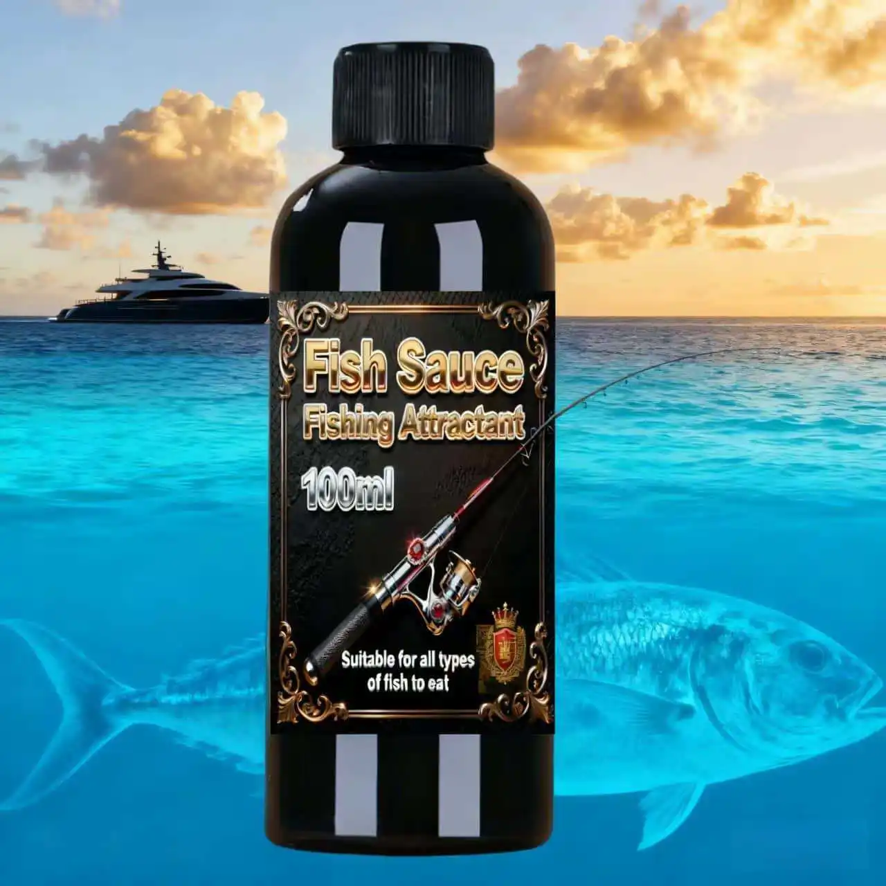 Potente cebo para salsa de pescado para pesca en el mar, agente de atracción altamente eficaz para atrapar peces de tamaño mediano, ideal para pesca con caña de alta gama