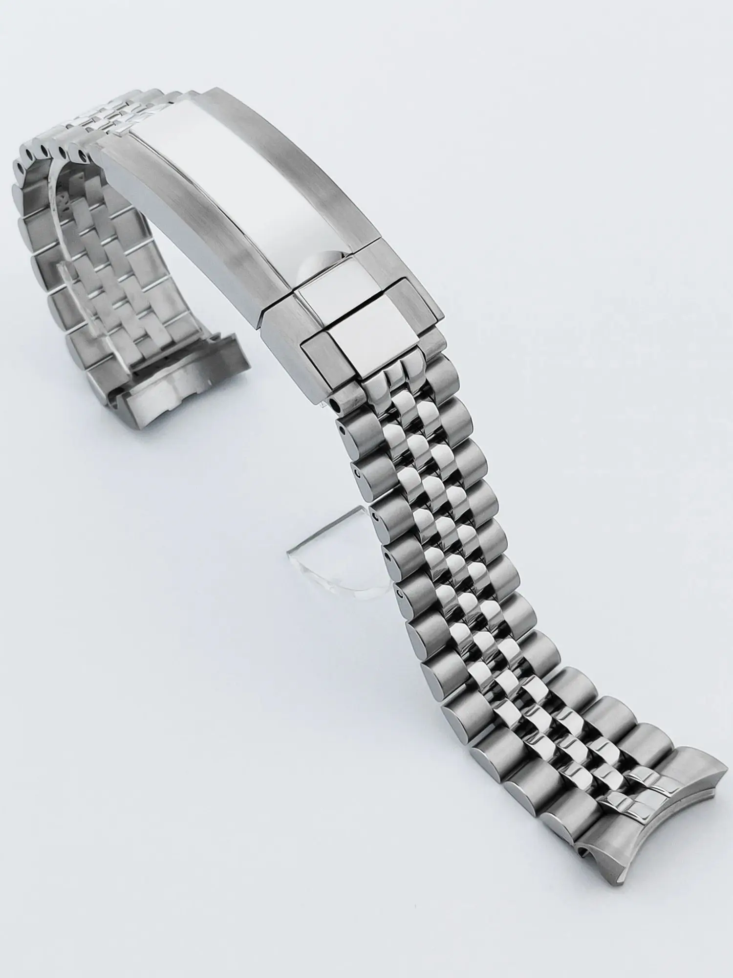 Neiton 20 مللي متر الفضة الرئاسية الصلبة سوار 904L الفولاذ المقاوم للصدأ الإنزلاق قفل المشبك معصمه ل Sub Log NH34 NH35 ساعة