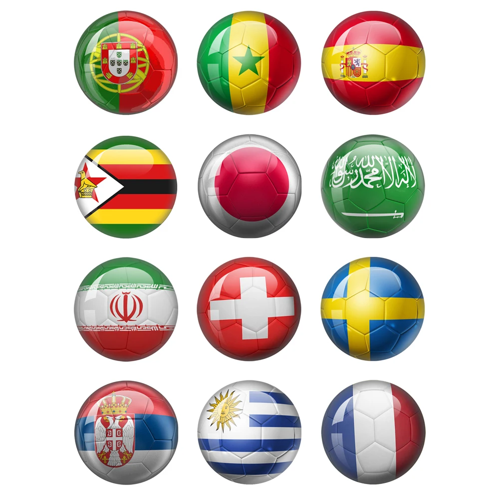 Countries Flags Football Round Photo Glass Cabochon Demo Flat Back Diy Handmade  Making Findings Jewelry Findings