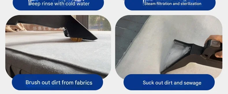 Hochtemperatur-Dampfsofa-Vorhang, Teppich, Matratze, Stoff, Anti-Milben-Spray und Saugkraft, integrierte kommerzielle Reinigungsmaschine – Detail 19