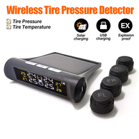 1Pcs TPMS Solar Tyre Pressure Monitoring System Parking Sensors Color screen For Cars Temperature Tire Air Pressure Gauge