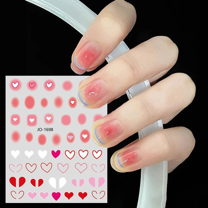 Autocollants de manucure pour ongles, autocollants transparents de dessin animé japonais, Film de vernis à ongles mignon, décorations françaises pour Nail Art