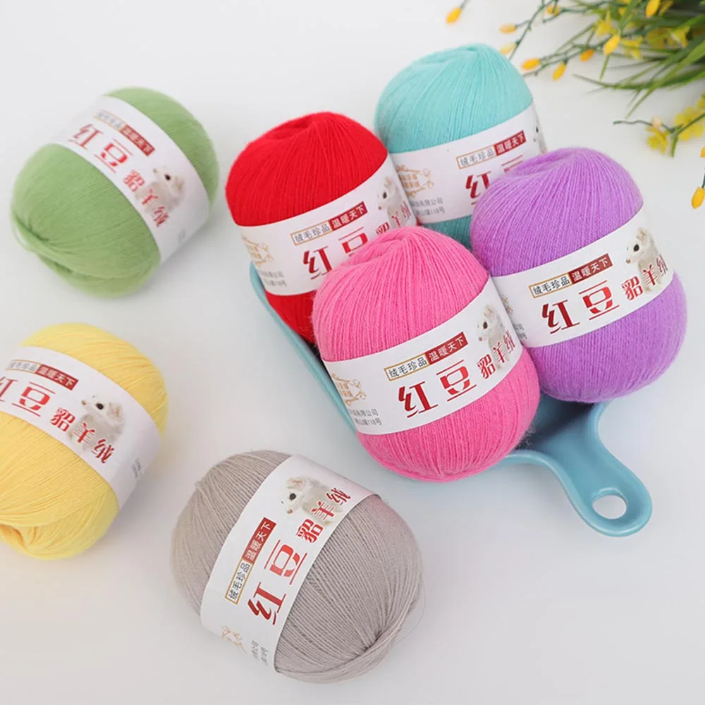 50g/roll Cashmere Cashmere Mink Wool DIY Hand Knitted Alpaca Crochet Yarn Ball Scarf Knitting Baby Knit Sweat Soft Warm