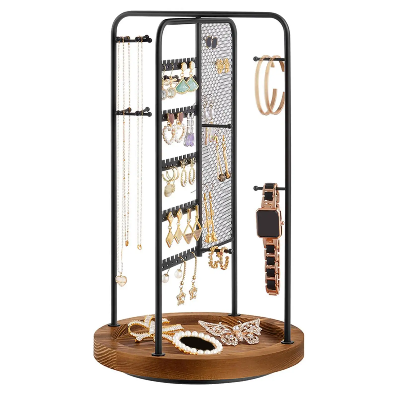 

Rotating Jewelry Holder Jewelry Display Rack Necklace Hanger Metal Frame Tabletop Decor Earring Necklace Holder for Earrings