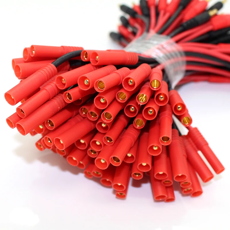 200pcs/lot 4.0 Banana Plug with Jacket To Turn 4.0MM 14AWG 150MM To 4mm Banana Plug/Connector for RC Part