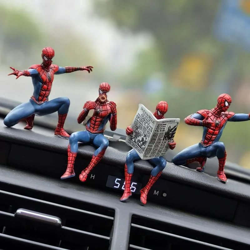 

4pcs Cartoon Spider Man Superhero Spider Man Action 7-9cm Puppet Spider Man Anime Series Mini Toy Model Children's Gift