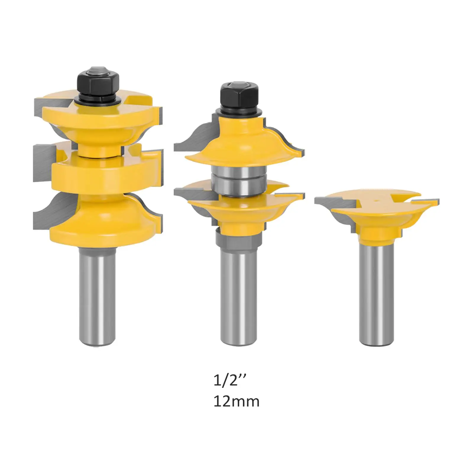 

3 Pieces Woodworking Shank Router Bit DIY Woodworking Tools for Woodworking Plywood Window Frames Wood Tool Particle Board