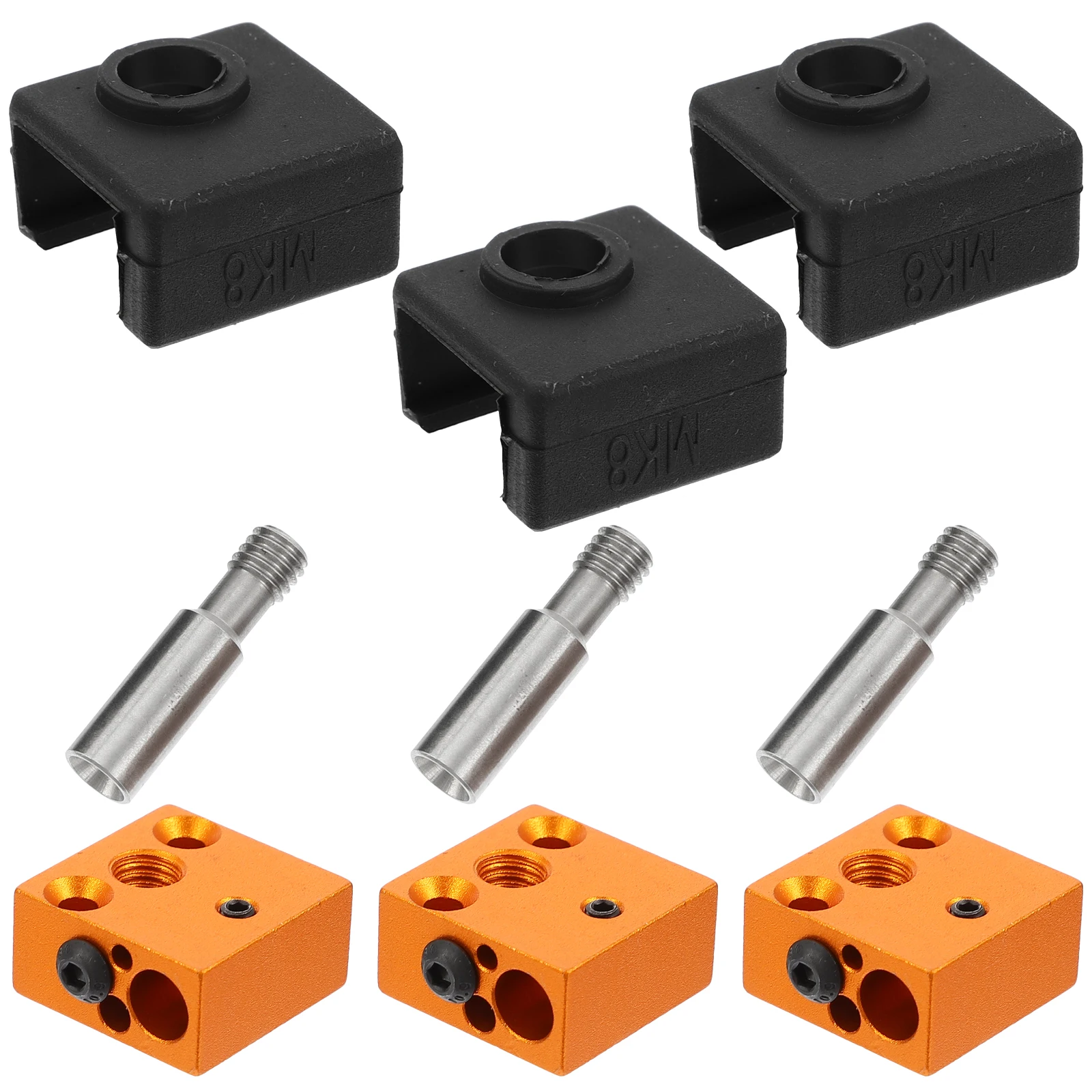 

Heating Block Assembly for 3D Printer Extruder Hot End Silicone Sock Heater Block Kit Aluminum Material High Thermal