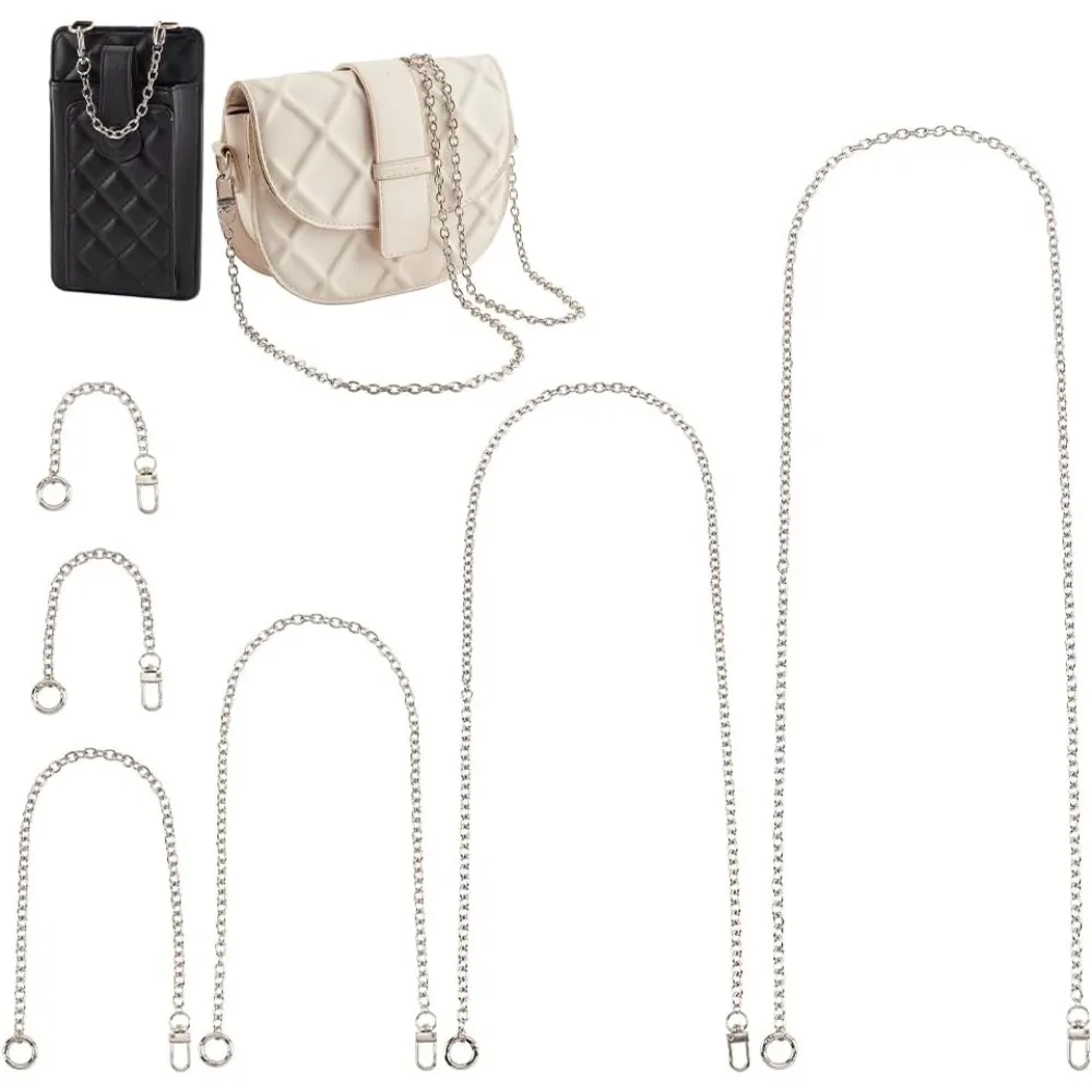 

6-размерная цепочка для кошелька, металлическая цепочка для сумки, 4,7-46 дюймов, уплотнительное кольцо, цепочка для сумки, сменный ремень для сумки через плечо, цепочка для сумки через плечо