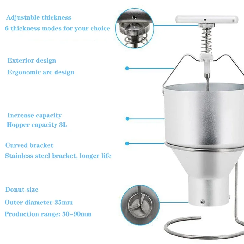 Máquina manual de rosquinha para fazer modelador de rosquinha de aço inoxidável