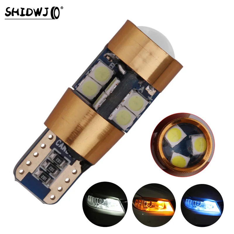 1pcs Car T10 12V LED Signal Light Amber Light Position Parking City Lights T10 168 194 2825 W5W 19SMD LED Bulb