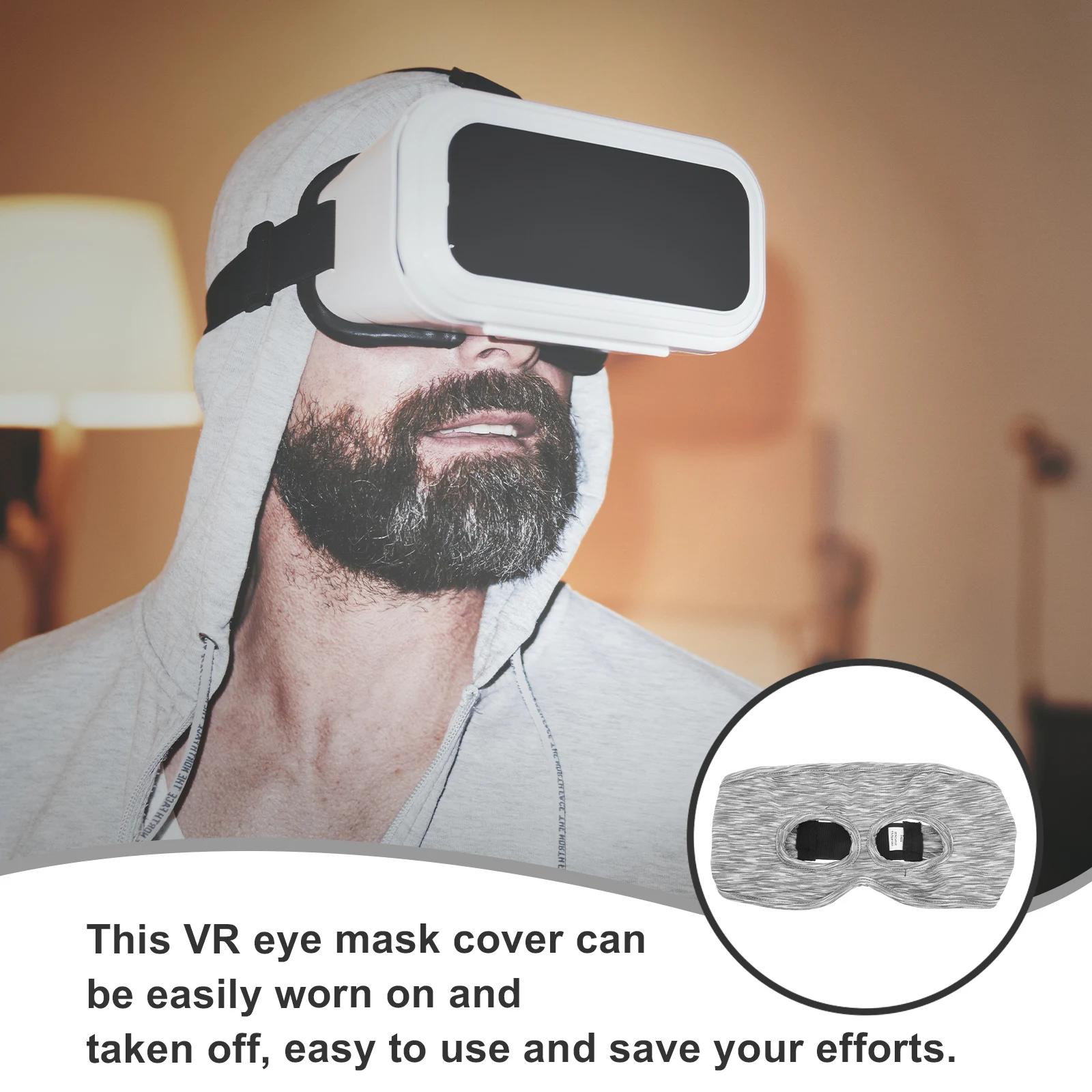 

1pcs Face Cover Mask Breathable Soft Padding For Vr Headset One Size Fits Most Elastic Design Vr Eye Protector Gaming Accessory