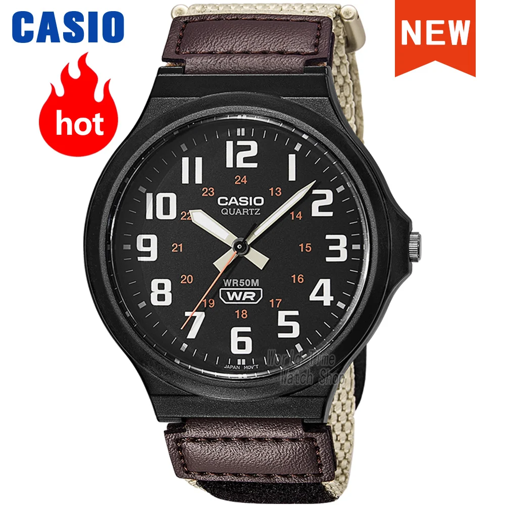 Casio canvas strap watch simple quartz hands men and women waterproof large dial reloj casio hombre MW-240B  free shipping