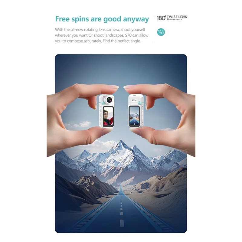 -ABDH جديد S70 2.7K WIFI APP كاميرا الإبهام عمر البطارية الطويل للغاية كاميرا رياضية الإبهام HD كاميرا ركوب الدراجات 1080P كاميرا الحيوانات الأليفة #6