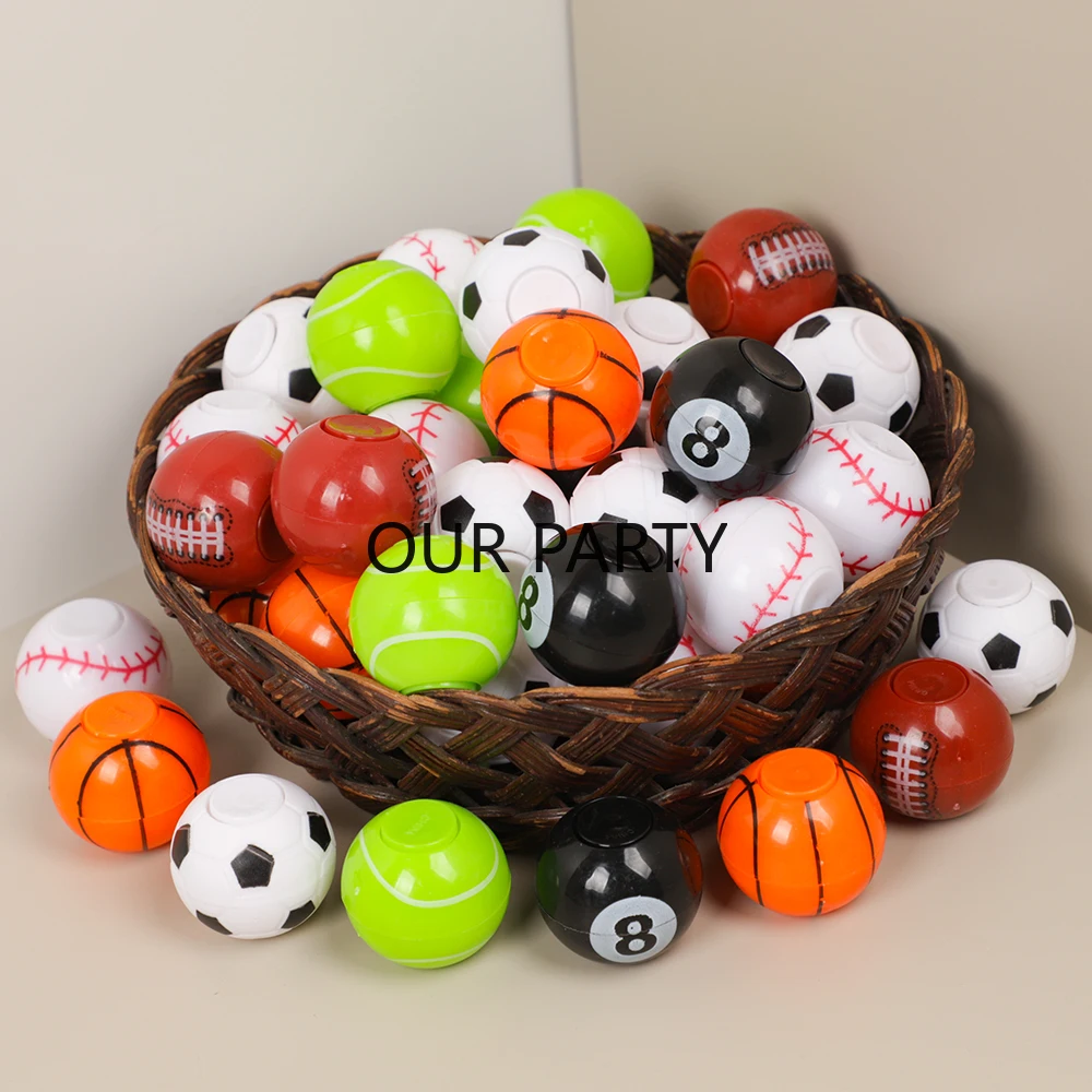 20Pcs Sports Mini Football Basketball Fidget Spinner Antistress Toys for Kids Birthday Party Favors Goodie Bag Pinata Fillers