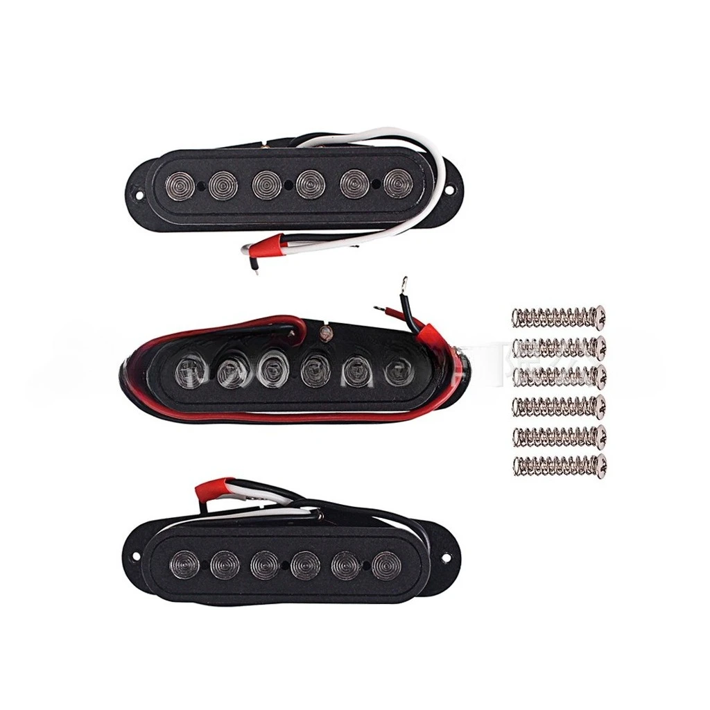 

7mm Large Polepiece SSS Single Coil Pickups Set Black for ST Str/at Style Electric Guitar
