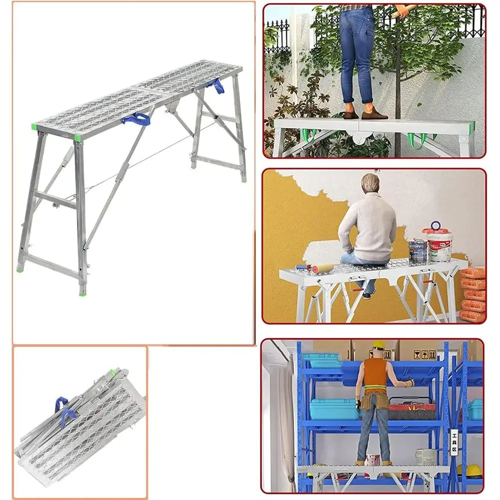 Versatile Adjustable-Height Scolding Equipment: Portable Multipurpose Work Platform, Ladder, and Stool for Home Improvement and