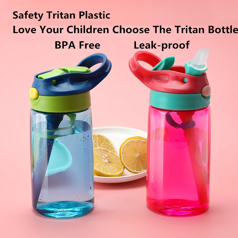 Top Quality Water Bottles Portable Safety Tritan Plastic 480ML Personalized Outdoor Drinkware Cup Children Birth Gift Customize