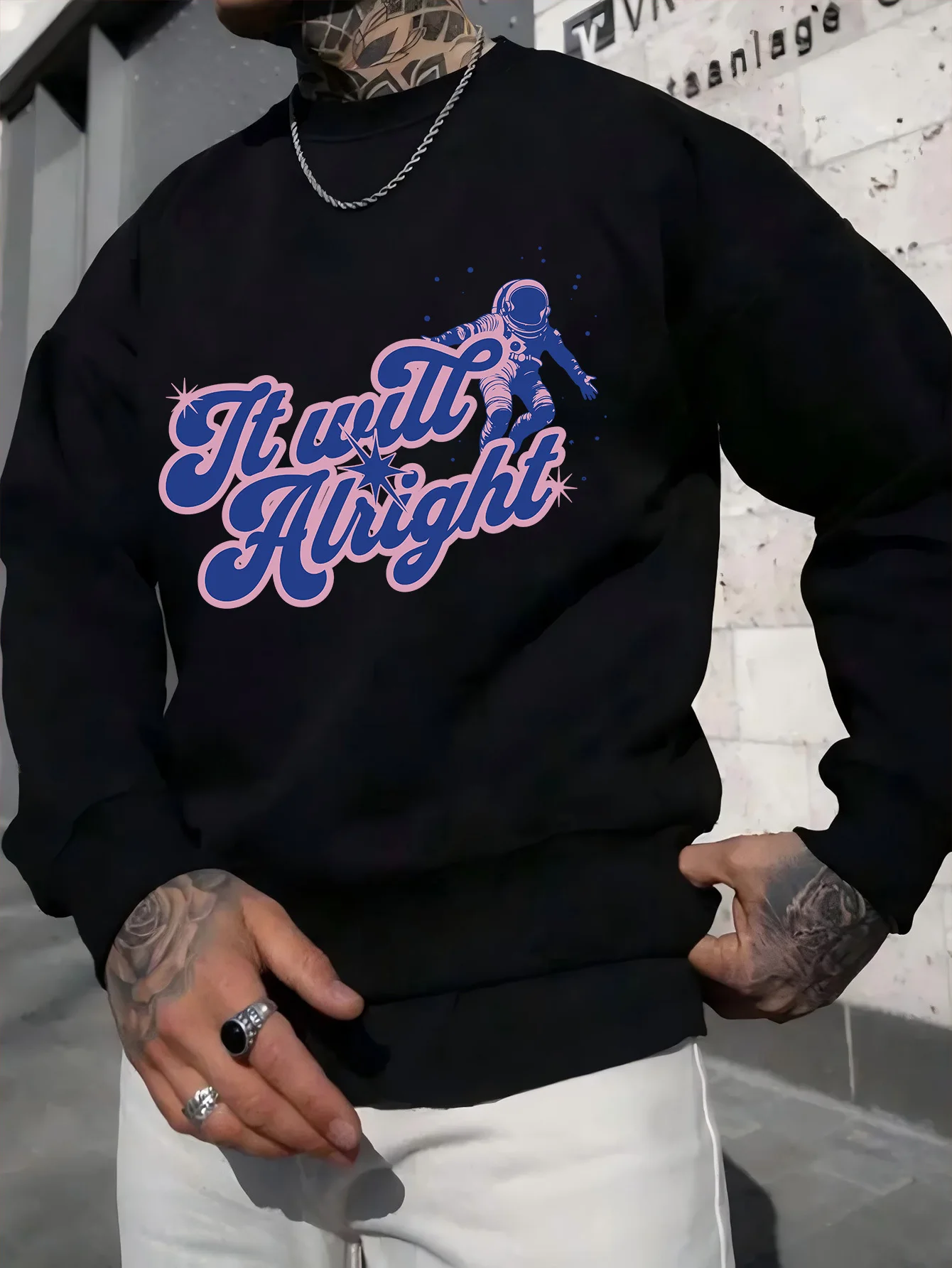 

Astronaut Graphic Printing Autumn and Winter Men's and Women's Sweatshirts Casual Loose Outdoor Street Sports Training Brand