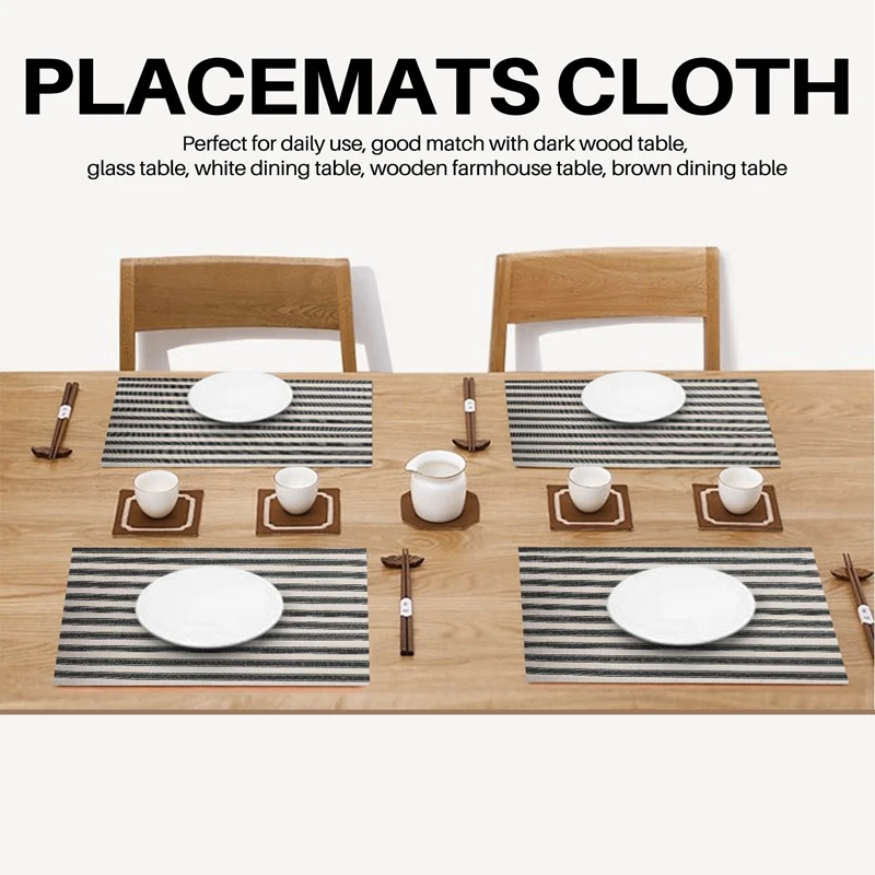 Farmhouse Placematstable Mats Resistant Dining Table Mats For Kitchen Table Set Of 6