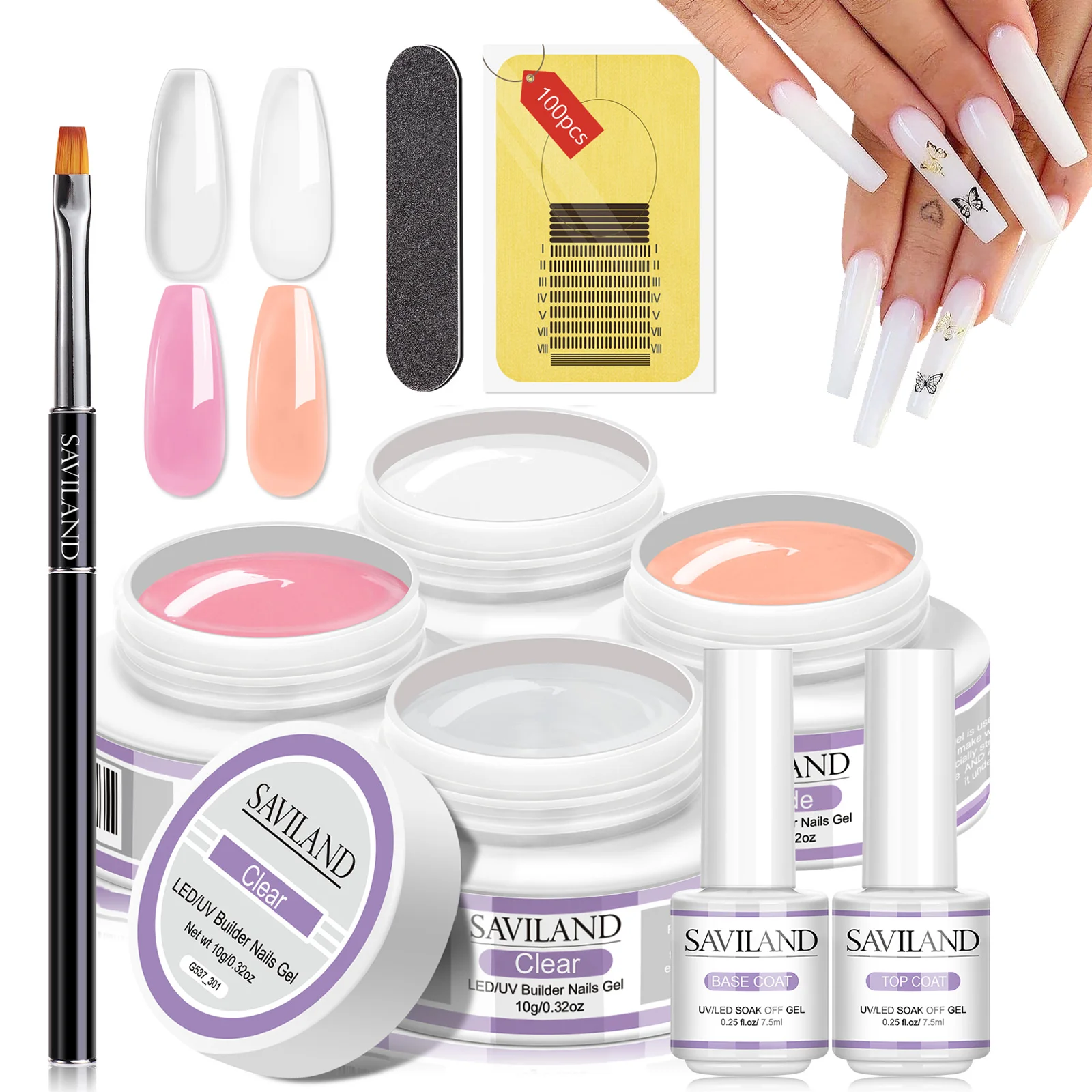 

Твердый гель для наращивания ногтей с кисточкой, 4 цвета