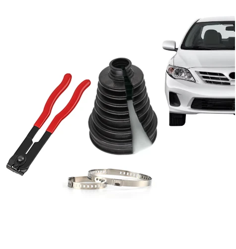 Image of 1 Satz Universal-Auto-Kardangamaschen-Kit, dehnbare Gummi-Außenmanschetten für Antriebswellen, einfache Montage mit Clips, Kardangamaschenzange, Autozubehör
