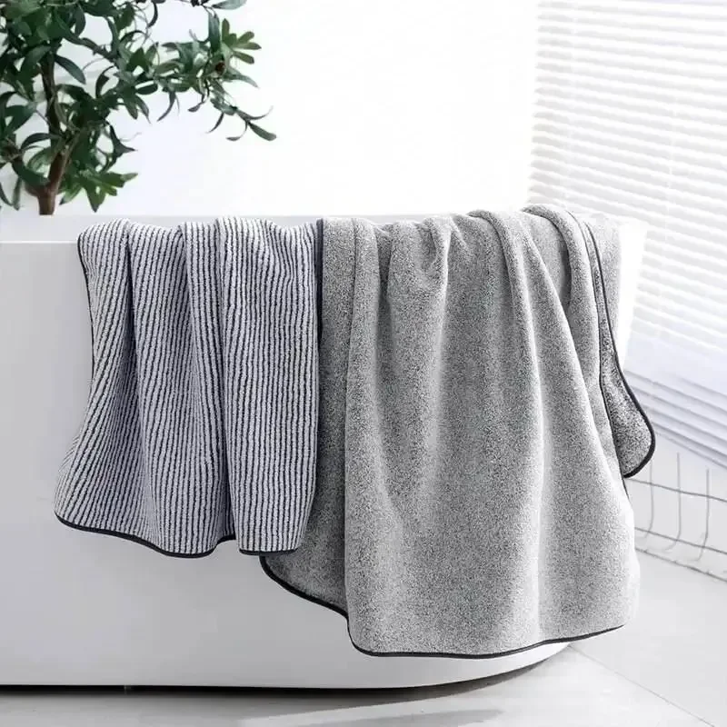 Quick Drying Bath Towel for Home Use Bamboo Charcoal Fiber Thickened Coral Velvet Large Bath Towel Beach Sunbathing Bathrobe