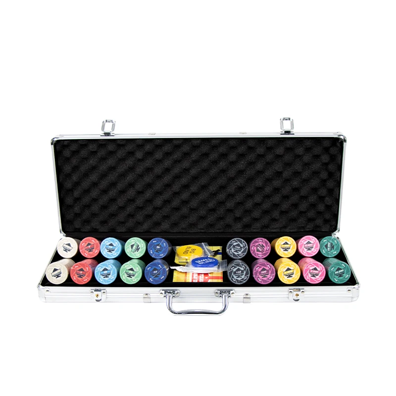 YH Casino Quality Ceramic Ept Poker Chips Round Poker Chips Set With Aluminum Case