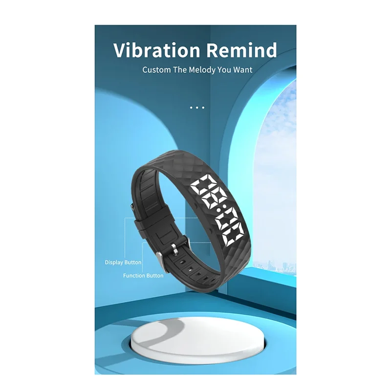 ABSQ-Smart Bracelet LED Digital Smart Clock Smart Band Running Pedometer Monitoring Smart Band Vibration Reminder